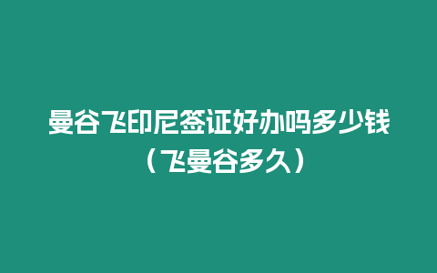 曼谷飛印尼簽證好辦嗎多少錢（飛曼谷多久）