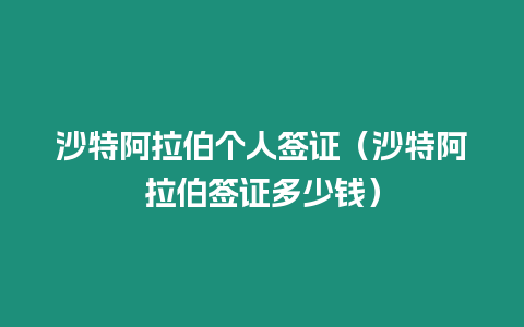 沙特阿拉伯個人簽證（沙特阿拉伯簽證多少錢）