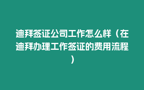 迪拜簽證公司工作怎么樣（在迪拜辦理工作簽證的費用流程）