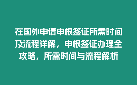 在國外申請申根簽證所需時間及流程詳解，申根簽證辦理全攻略，所需時間與流程解析