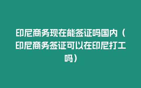 印尼商務(wù)現(xiàn)在能簽證嗎國內(nèi)（印尼商務(wù)簽證可以在印尼打工嗎）