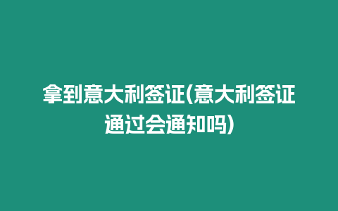 拿到意大利簽證(意大利簽證通過會通知嗎)