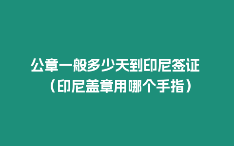 公章一般多少天到印尼簽證 （印尼蓋章用哪個手指）