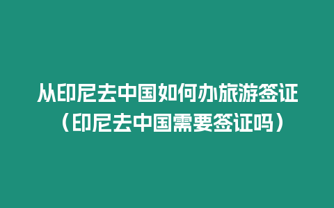 從印尼去中國如何辦旅游簽證（印尼去中國需要簽證嗎）