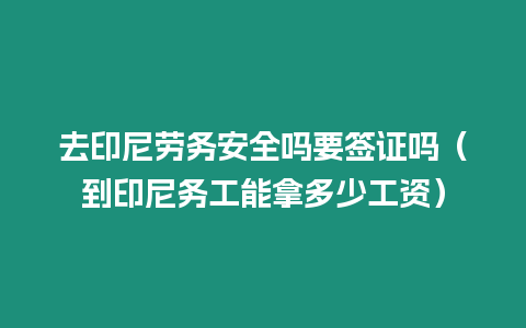 去印尼勞務安全嗎要簽證嗎（到印尼務工能拿多少工資）