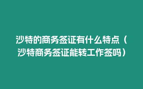 沙特的商務簽證有什么特點（沙特商務簽證能轉工作簽嗎）