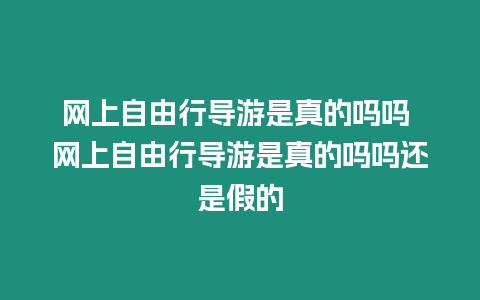 網(wǎng)上自由行導(dǎo)游是真的嗎嗎 網(wǎng)上自由行導(dǎo)游是真的嗎嗎還是假的