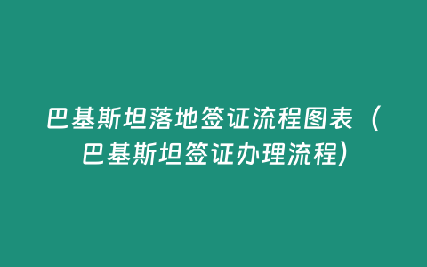 巴基斯坦落地簽證流程圖表（巴基斯坦簽證辦理流程）