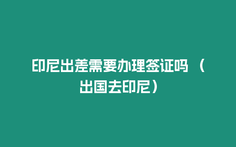 印尼出差需要辦理簽證嗎 （出國(guó)去印尼）