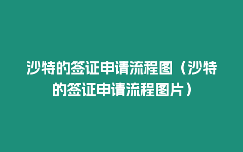 沙特的簽證申請流程圖（沙特的簽證申請流程圖片）