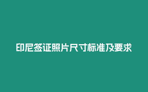 印尼簽證照片尺寸標準及要求