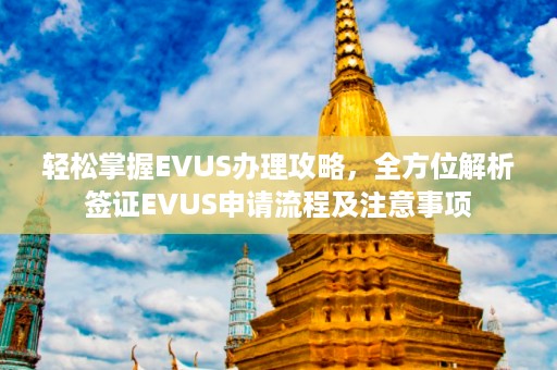 輕松掌握EVUS辦理攻略，全方位解析簽證EVUS申請流程及注意事項