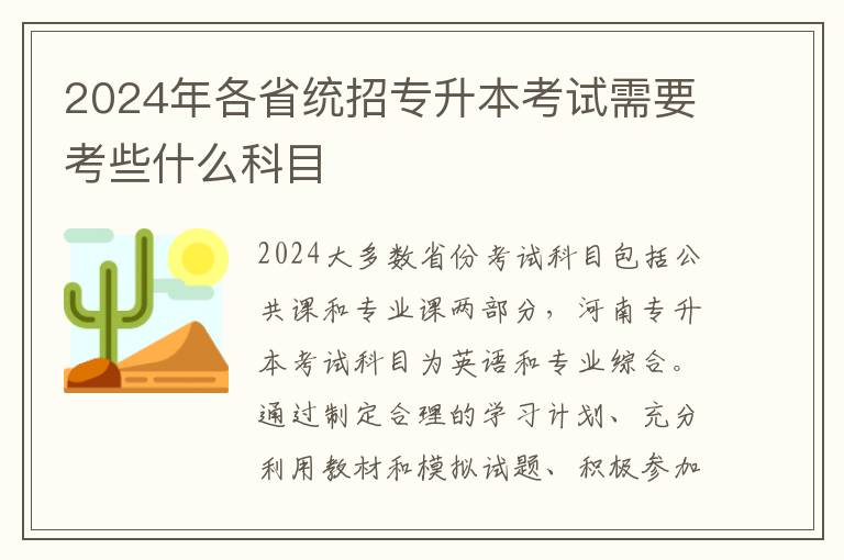 2025年各省統招專升本考試需要考些什么科目