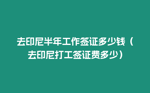 去印尼半年工作簽證多少錢（去印尼打工簽證費多少）