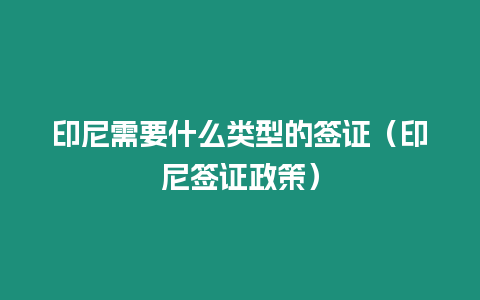 印尼需要什么類型的簽證（印尼簽證政策）