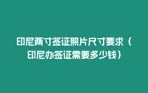 印尼兩寸簽證照片尺寸要求（印尼辦簽證需要多少錢(qián)）