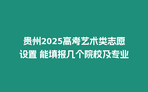 貴州2025高考藝術(shù)類志愿設(shè)置 能填報幾個院校及專業(yè)