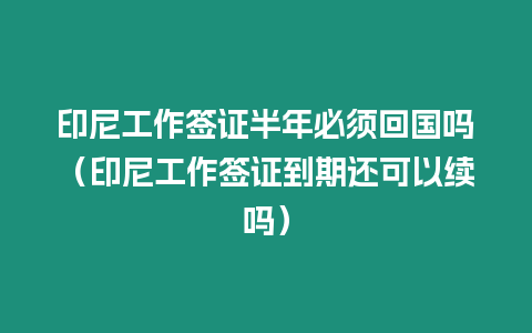 印尼工作簽證半年必須回國嗎（印尼工作簽證到期還可以續嗎）