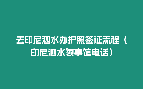 去印尼泗水辦護照簽證流程（印尼泗水領事館電話）