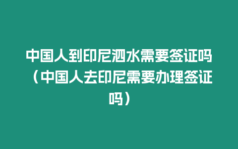 中國人到印尼泗水需要簽證嗎（中國人去印尼需要辦理簽證嗎）