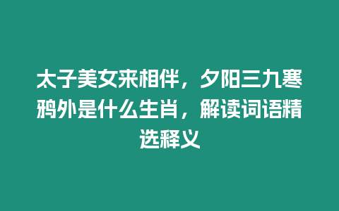 太子美女來相伴，夕陽三九寒鴉外是什么生肖，解讀詞語精選釋義