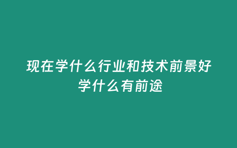 現在學什么行業和技術前景好 學什么有前途