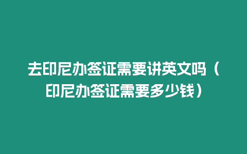 去印尼辦簽證需要講英文嗎（印尼辦簽證需要多少錢）