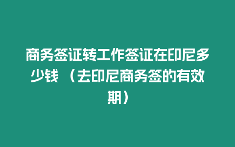 商務簽證轉工作簽證在印尼多少錢 （去印尼商務簽的有效期）