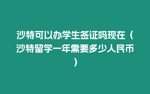 沙特可以辦學(xué)生簽證嗎現(xiàn)在（沙特留學(xué)一年需要多少人民幣）