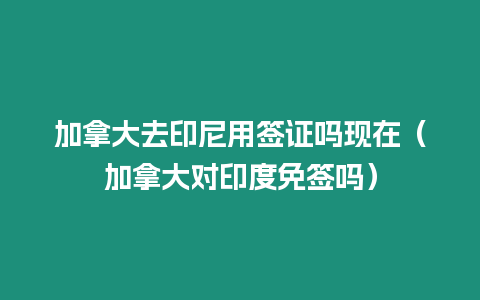 加拿大去印尼用簽證嗎現在（加拿大對印度免簽嗎）