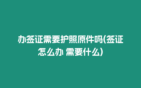 辦簽證需要護照原件嗎(簽證怎么辦 需要什么)