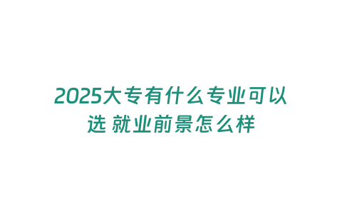 2025大專有什么專業可以選 就業前景怎么樣