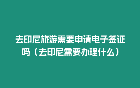 去印尼旅游需要申請電子簽證嗎（去印尼需要辦理什么）