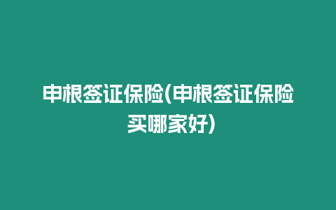 申根簽證保險(申根簽證保險 買哪家好)