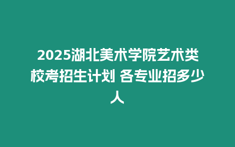 2025湖北美術學院藝術類校考招生計劃 各專業(yè)招多少人