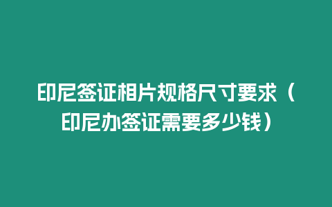 印尼簽證相片規(guī)格尺寸要求（印尼辦簽證需要多少錢(qián)）