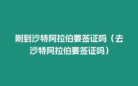 剛到沙特阿拉伯要簽證嗎（去沙特阿拉伯要簽證嗎）