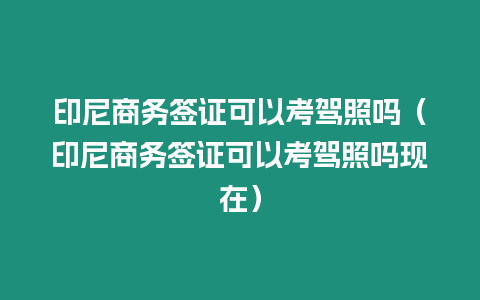 印尼商務簽證可以考駕照嗎（印尼商務簽證可以考駕照嗎現在）