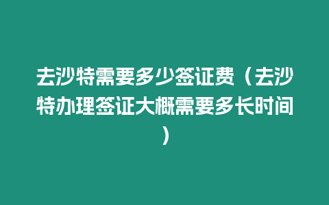 去沙特需要多少簽證費（去沙特辦理簽證大概需要多長時間）