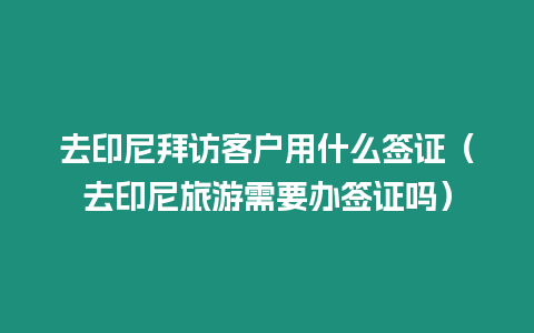 去印尼拜訪客戶用什么簽證（去印尼旅游需要辦簽證嗎）