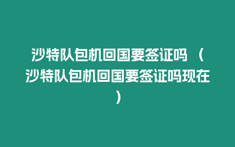 沙特隊包機回國要簽證嗎 （沙特隊包機回國要簽證嗎現在）