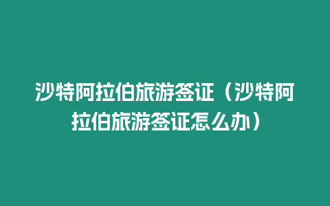 沙特阿拉伯旅游簽證（沙特阿拉伯旅游簽證怎么辦）