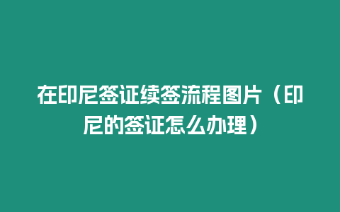 在印尼簽證續(xù)簽流程圖片（印尼的簽證怎么辦理）