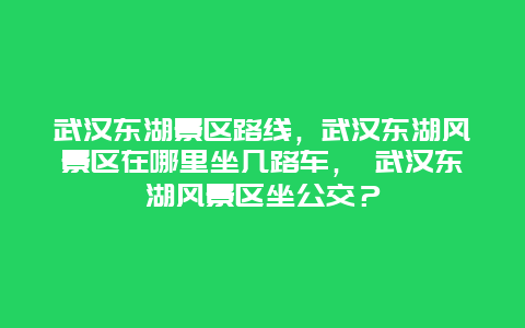 武漢東湖景區(qū)路線，武漢東湖風(fēng)景區(qū)在哪里坐幾路車， 武漢東湖風(fēng)景區(qū)坐公交？