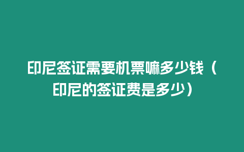 印尼簽證需要機票嘛多少錢（印尼的簽證費是多少）