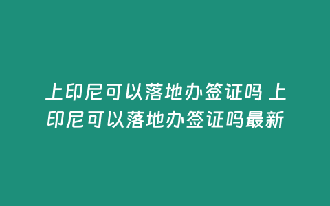 上印尼可以落地辦簽證嗎 上印尼可以落地辦簽證嗎最新