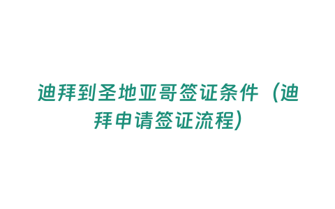 迪拜到圣地亞哥簽證條件（迪拜申請簽證流程）