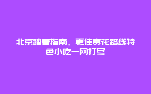 北京踏春指南，更佳賞花路線特色小吃一網打盡