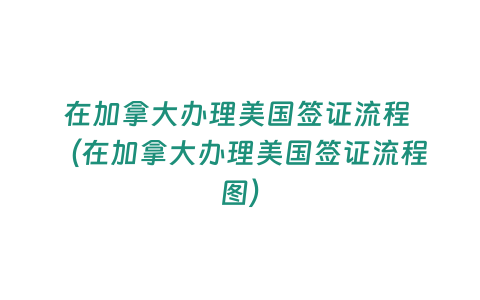 在加拿大辦理美國簽證流程 （在加拿大辦理美國簽證流程圖）