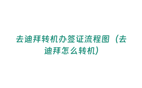 去迪拜轉機辦簽證流程圖（去迪拜怎么轉機）